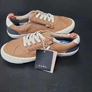 Zara Boys Sneakers Perforated, Side Zip and Faux Lace